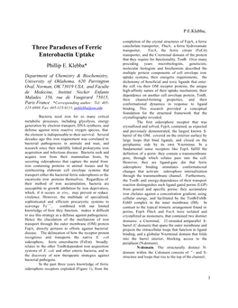 Three Paradoxes of Ferric Enterobactin Uptake