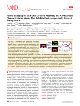 Hybrid Lithographic and DNA-Directed Assembly of A