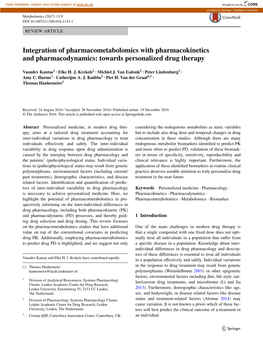 Towards Personalized Drug Therapy
