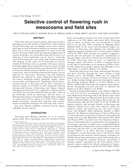 Selective Control of Flowering Rush in Mesocosms and Field Sites