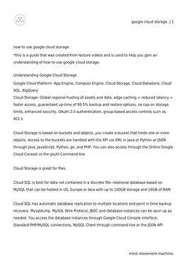 Google Cloud Storage. | 1