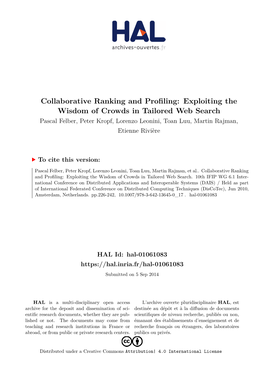 Collaborative Ranking and Profiling