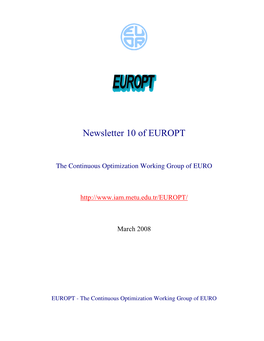 Newsletter of EUROPT
