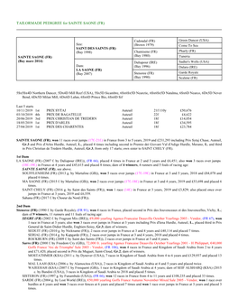 TAILORMADE PEDIGREE for SAINTE SAONE (FR)