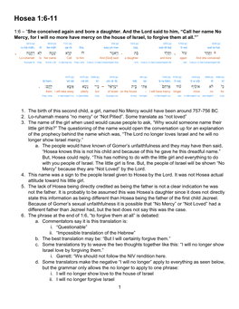 Hosea 1:6-11