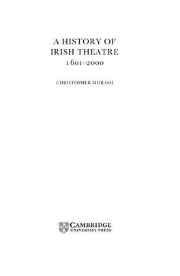 A History of Irish Theatre –