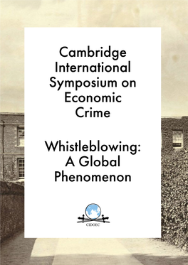 Cambridge International Symposium on Economic Crime Whistleblowing