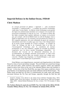 Imperial Defence in the Indian Ocean 1928-60