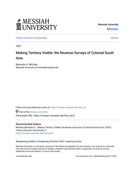 The Revenue Surveys of Colonial South Asia