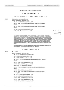 Englisches Seminar I