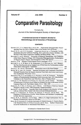 Comparative Parasitology 67(2)