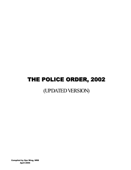 The Police Order, 2002 (Updated Version)