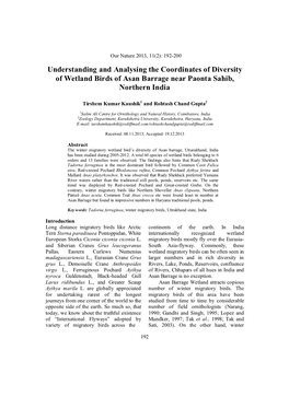 11 Understanding and Analysing the Coordinates of Diversity of Wetland