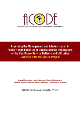 Assessing the Management and Administration in Public Health