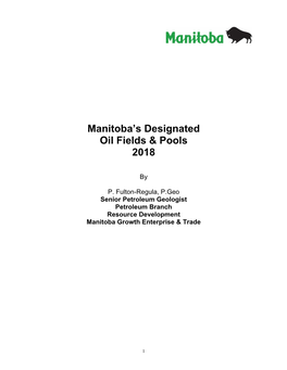 Manitoba's Designated Oil Fields & Pools 2018