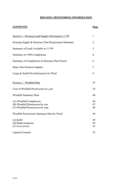 Housing Monitoring Information 1999 (PDF, 166.8