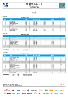 75. ISTAF Berlin 2016 Olympiastadion 3 September 2016