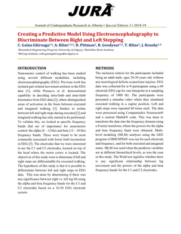 Creating a Predictive Model Using Electroencephalography to Discriminate Between Right and Left Stepping C