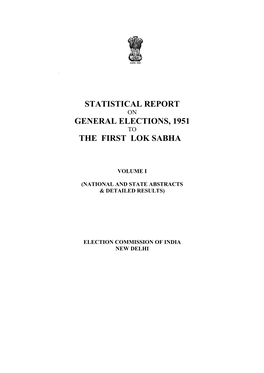 General Elections, 1951 to the First Lok Sabha