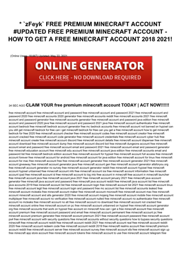 How to Get a Free Minecraft Account 2018 2021!