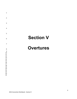 Section V Overtures