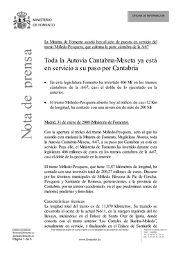 Nota Puesta En Servicio A-67 Molledo-Pesquera (PDF)