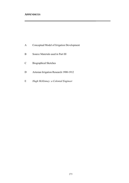 A Conceptual Model of Irrigation Development B Source Materials