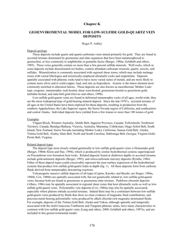 176 Chapter K GEOENVIROMENTAL MODEL for LOW-SULFIDE GOLD