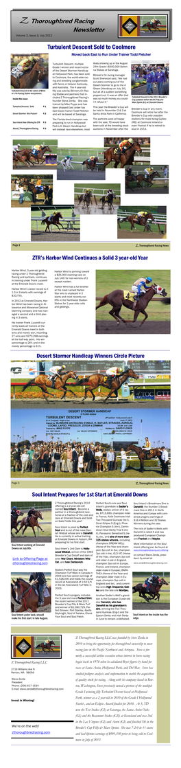 Zthoroughbred Racing Newsletter