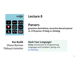 Recursive Descent Parser Vs