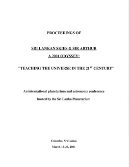 Proceedings of Sri Lankan Skies & Sir Arthur a 2001 Odyssey