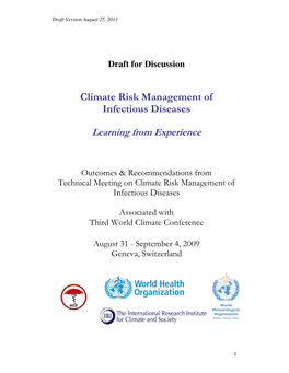 Climate Risk Management of Infectious Diseases