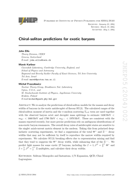 Chiral-Soliton Predictions for Exotic Baryons