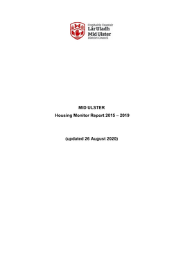 MID ULSTER Housing Monitor Report 2015 – 2019 (Updated 26 August