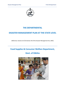 The Departmental Disaster Management Plan at the State Level