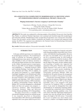 Dna Sequencing Complements Morphological Identification of Chiropsoides from Nam Bor Bay, Phuket, Thailand