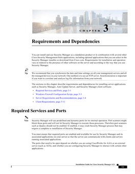 Requirements and Dependencies