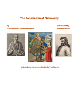 The Consolation of Philosophy by As Translated by Anicius Manlius Severinus Boëthius Geoffrey Chaucer