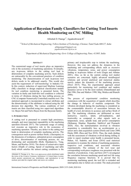 Application of Bayesian Family Classifiers for Cutting Tool Inserts Health Monitoring on CNC Milling