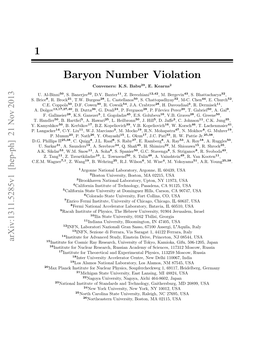 1 Baryon Number Violation