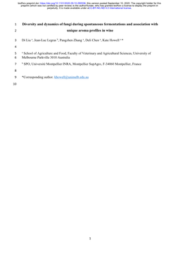 Diversity and Dynamics of Fungi During Spontaneous Fermentations and Association with 2 Unique Aroma Profiles in Wine