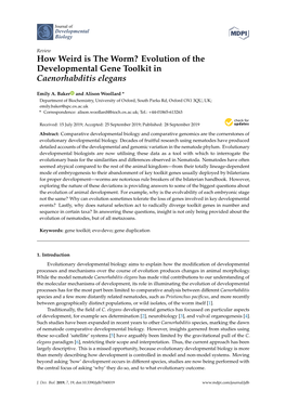 Evolution of the Developmental Gene Toolkit in Caenorhabditis Elegans