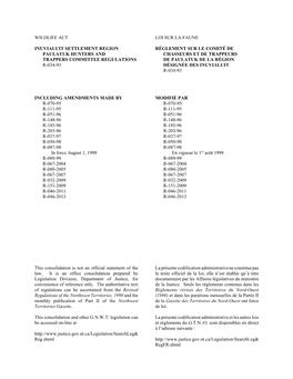 Inuvialuit Settlement Region Paulatuk Hunters and Trappers Committee