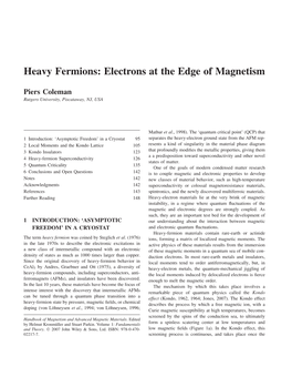 Heavy Fermions: Electrons at the Edge of Magnetism