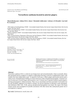 Verruciform Xanthoma Located in Anterior Gingiva