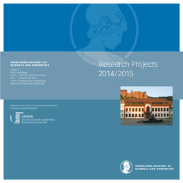 Research Projects 2014/2015