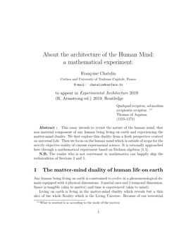 About the Architecture of the Human Mind: a Mathematical Experiment