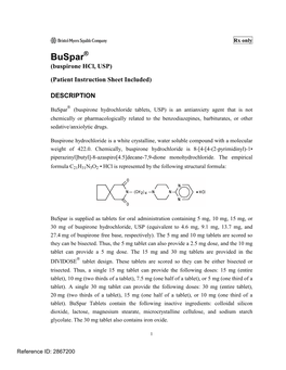 Buspar® (Buspirone Hcl, USP)