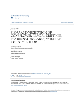 FLORA and VEGETATION of CONEFLOWER GLACIAL DRIFT HILL PRAIRIE NATURAL AREA, MOULTRIE COUNTY, ILLINOIS Gordon C