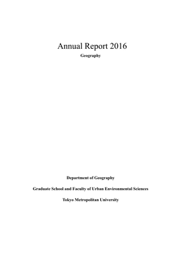 Annual Report 2016 Geography